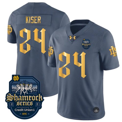 Jack Kiser Jersey #24 With Name Notre Dame Fighting Irish Shamrock Series Uniform Football RWMGAGXV