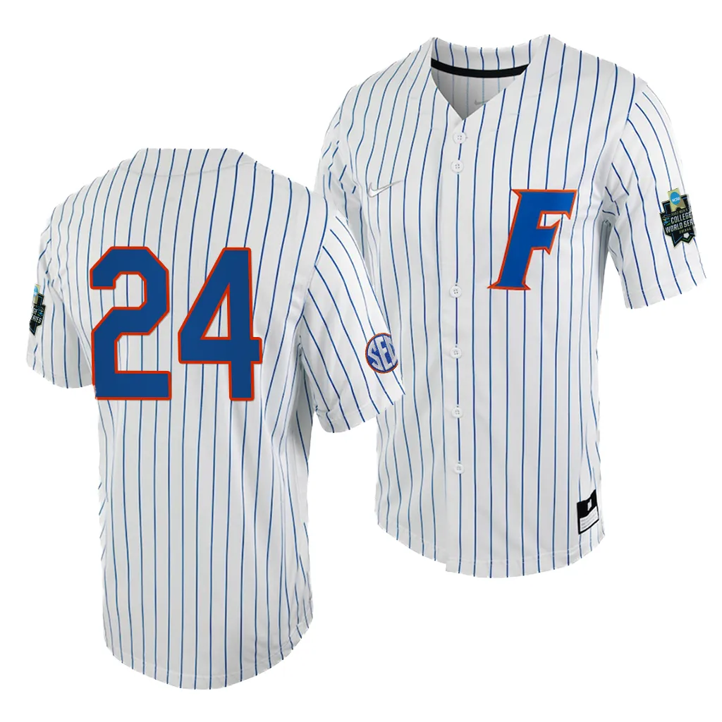 Josh Rivera Florida Gators #24 White Royal College World Series Jersey AABFTGXV