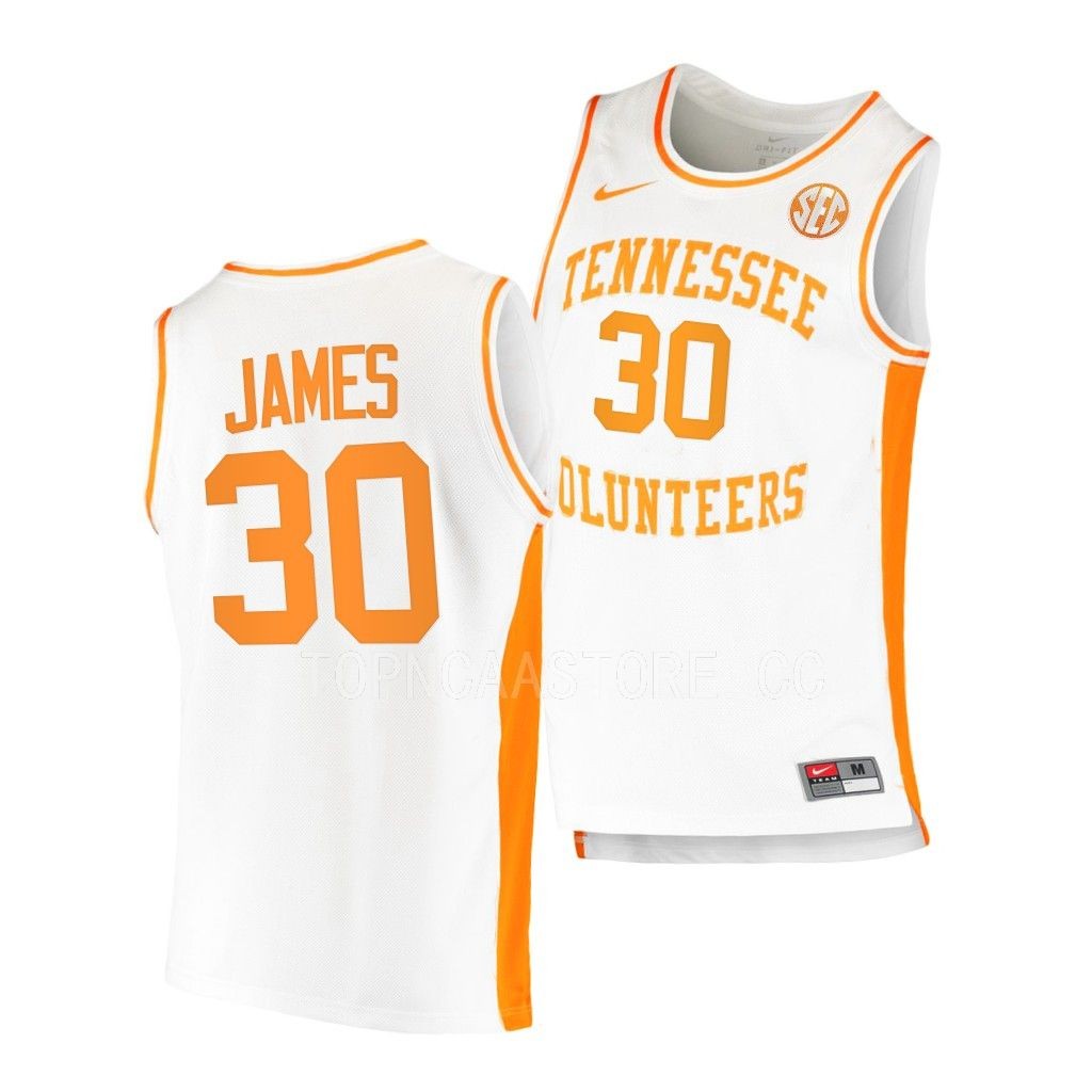 Josiah-Jordan James Tennessee Volunteers #30 College White Jersey 2QSITGXV