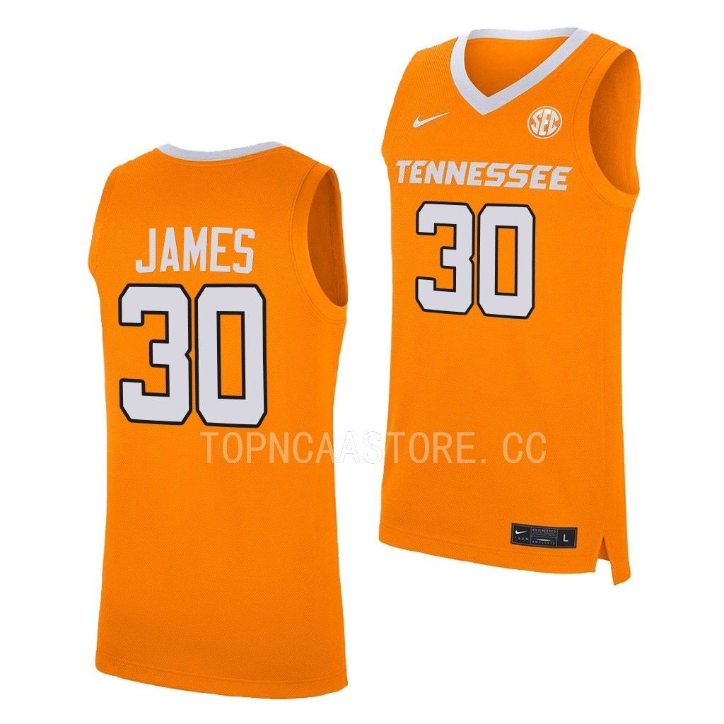 Josiah-Jordan James Tennessee Volunteers #30 Orange Jersey 2022-23 QPGOUGXV