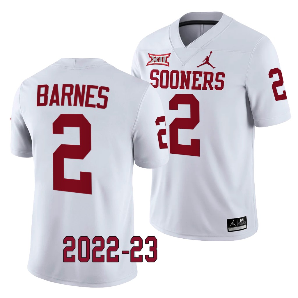 Jovantae Barnes Oklahoma Sooners 2022-23 College Game Jersey White #2 Uniform TJPPOGXV