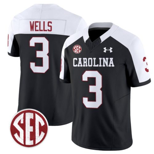 Juice Wells Jersey #3 South Carolina Gamecocks Football 1980 Throwback SEC Patch Black Alternate YZNAEGXV
