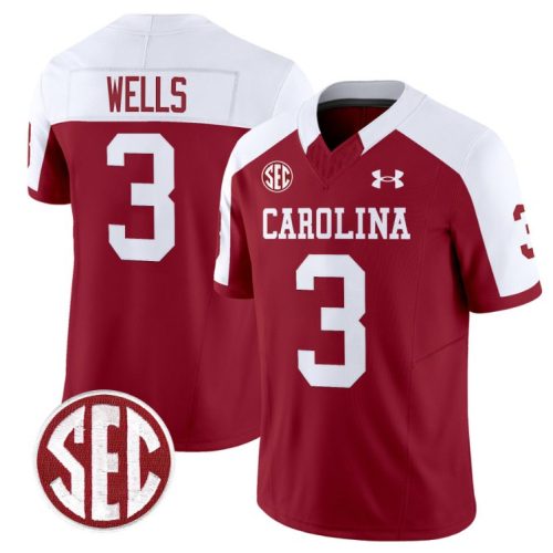 Juice Wells Jersey #3 South Carolina Gamecocks Football 1980 Throwback SEC Patch Garnet Alternate CTO4MGXV