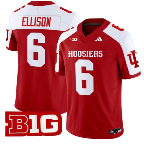 Justice Ellison Jersey #6 Indiana Hoosiers Vapor Limited Football Crimson Alternate 2SCG1GXV