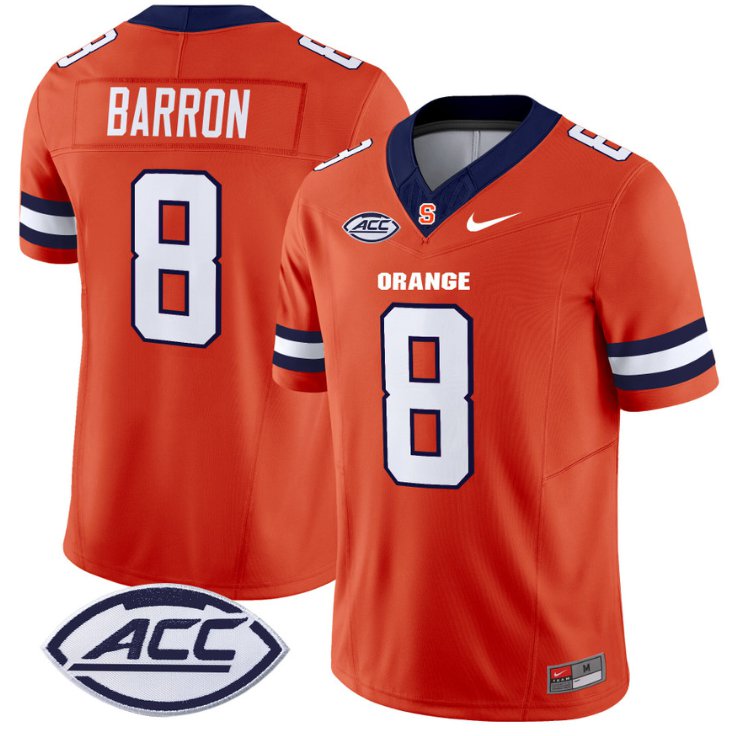 Justin Barron Jersey #8 Syracuse Orange Vapor Limited College Football Orange VVWINGXV