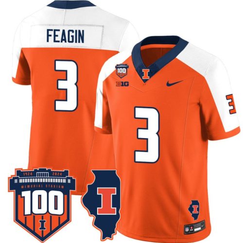 Kaden Feagin Jersey #3 Illinois Fighting Vapor Limited College Football Stitched Orange Alternate A0IEMGXV
