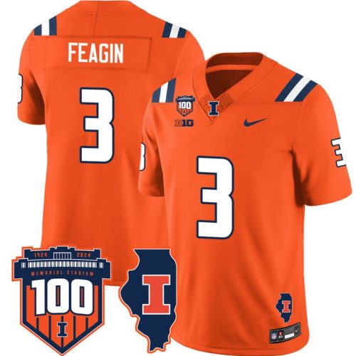 Kaden Feagin Jersey #3 Illinois Fighting Vapor Limited College Football Stitched Orange FQKSMGXV