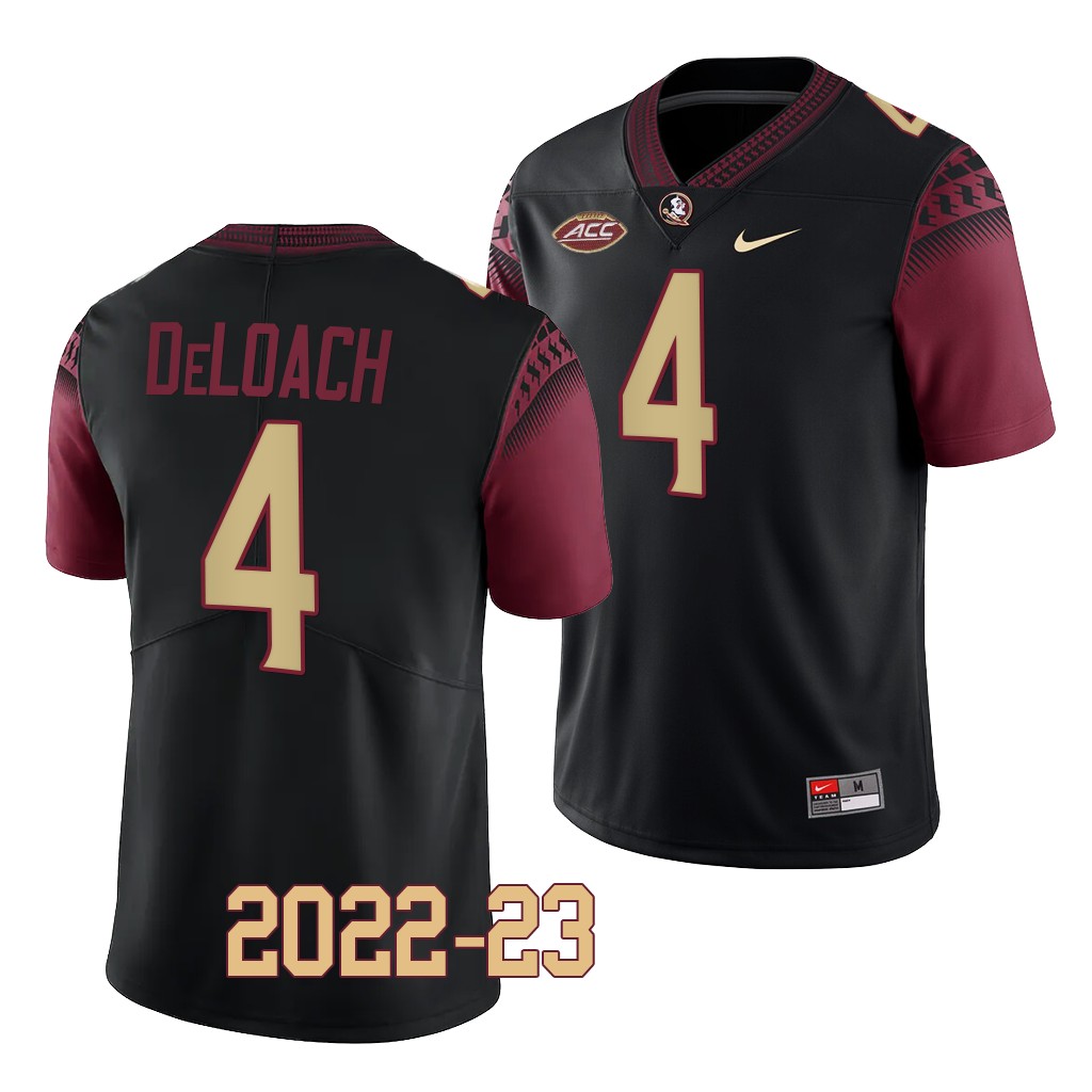 Kalen DeLoach Florida State Seminoles 2022-23 College Jersey Black #4 Uniform C5RVCGXV