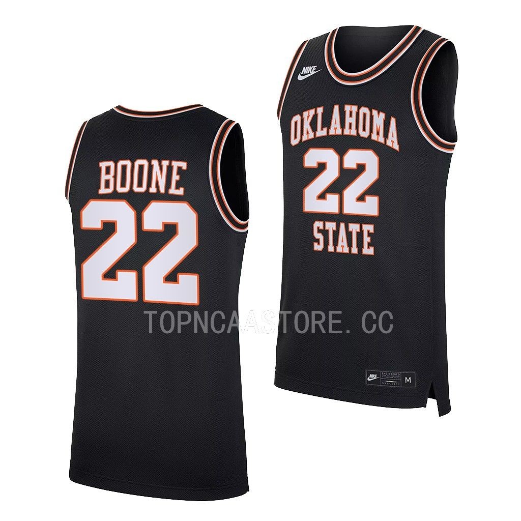 Kalib Boone Oklahoma State Cowboys #22 Black Retro Jersey 2022-23 UX2CEGXV