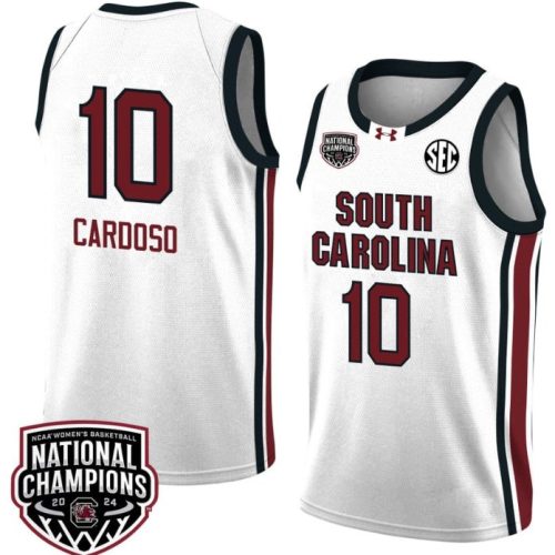 Kamilla Cardoso Jersey #10 South Carolina Gamecocks Basketball National Champions White Red BOPEAGXV