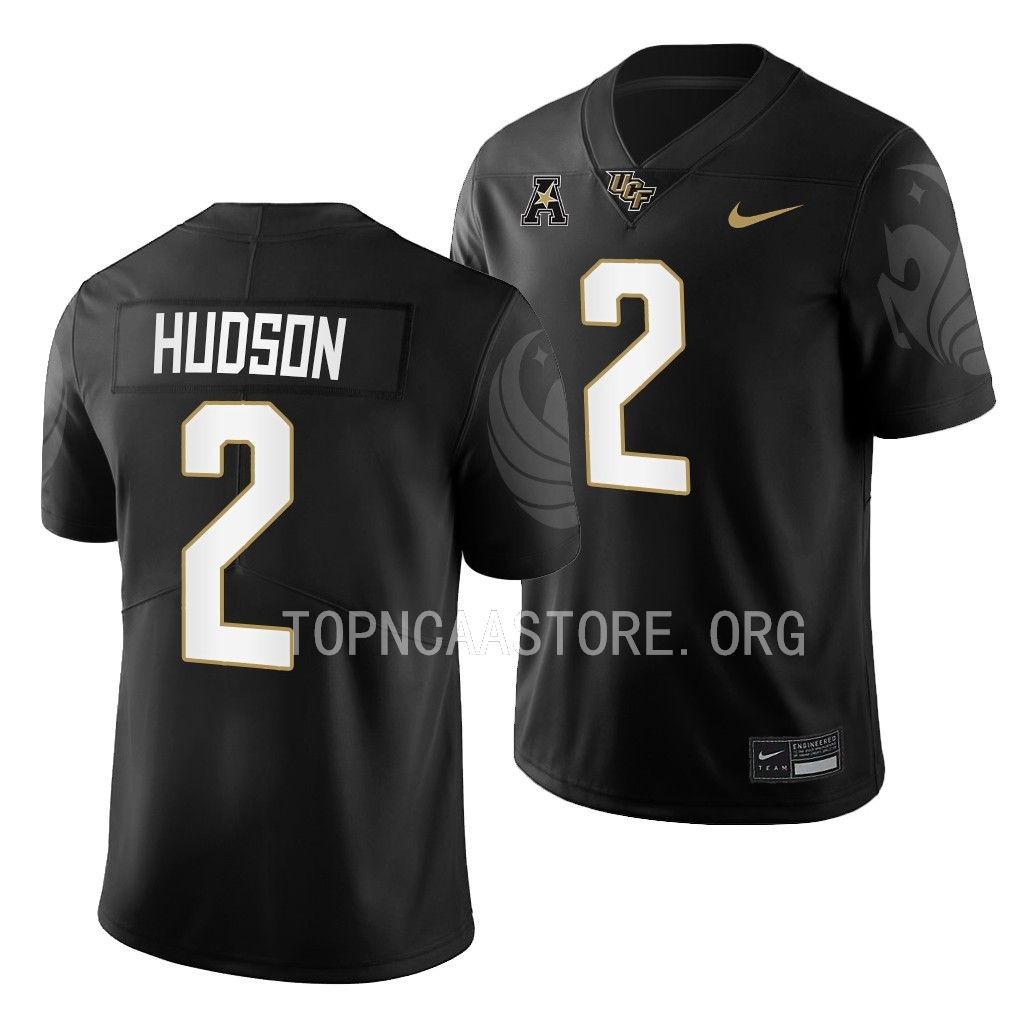 Kobe Hudson UCF Knights #2 Black Jersey College Game Uniform QUPG6GXV