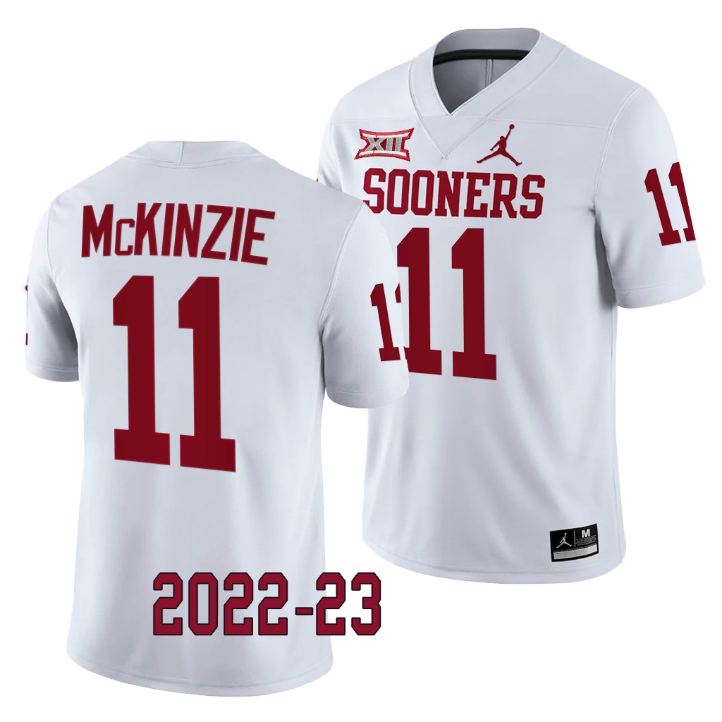 Kobie McKinzie Oklahoma Sooners 2022-23 College Game Jersey White #11 Uniform YYN7JGXV