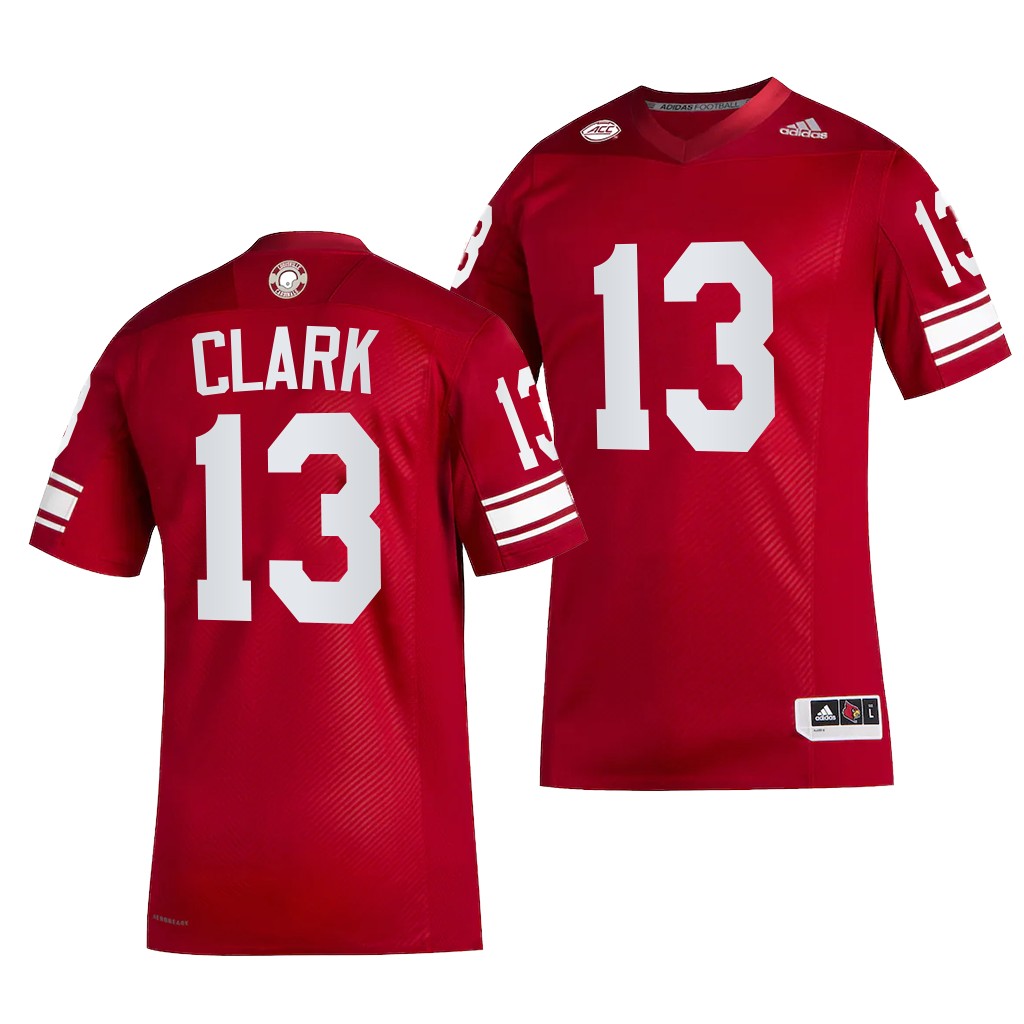 Louisville Cardinals Kei'Trel Clark Jersey 2022-23 Premier Strategy Red #13 Shirt OLV1EGXV