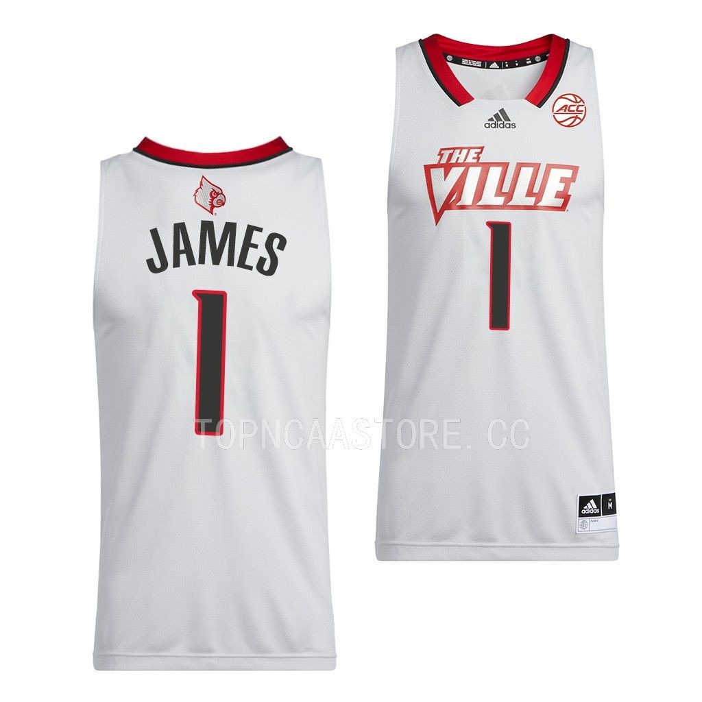 Louisville Cardinals Mike James Swingman uniform White #1 Jersey 2022-23 DWDPIGXV