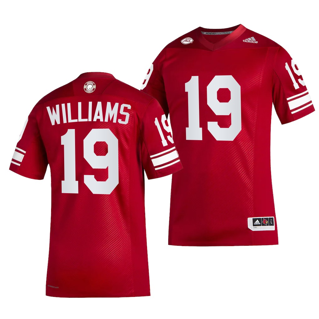 Louisville Cardinals Popeye Williams Jersey 2022-23 Premier Strategy Red #19 Shirt MOQTXGXV