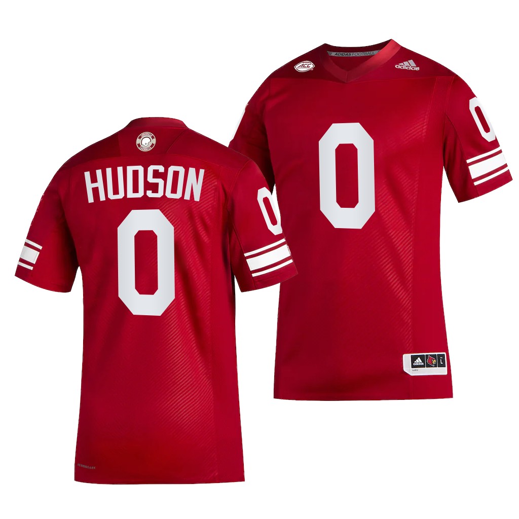 Louisville Cardinals Tyler Hudson Jersey 2022-23 Premier Strategy Red #0 Shirt YLKBFGXV