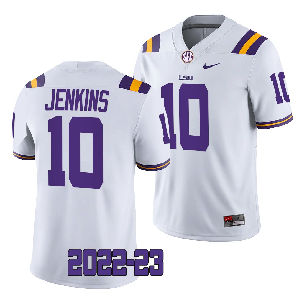 LSU Tigers #10 Jaray Jenkins 2022-23 College White Game Jersey IEMZ3GXV