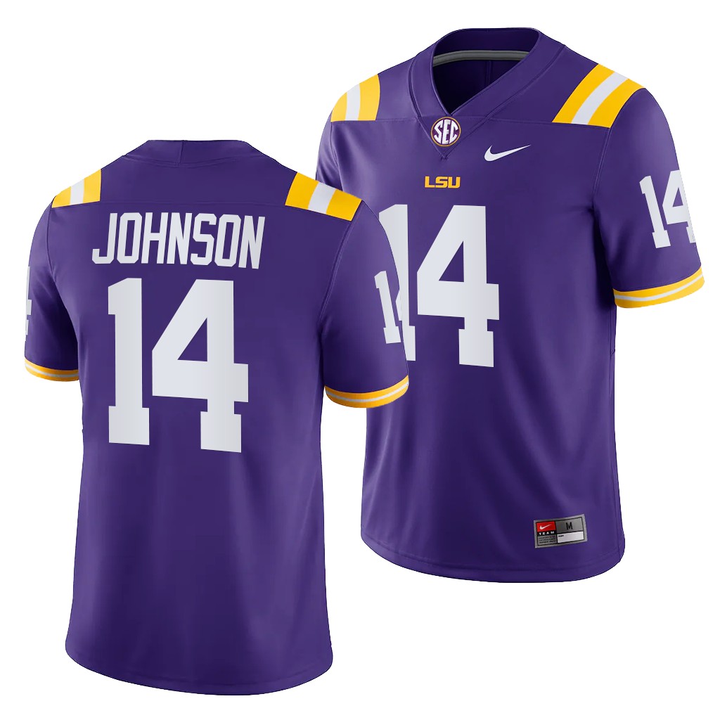 LSU Tigers 14 Max Johnson Purple -22 College Game Jersey Men OUYNXGXV