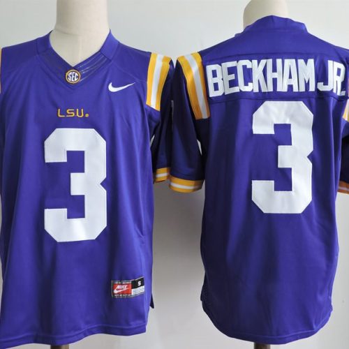 LSU Tigers #3 Odell Beckham Jr College Football Jersey Blue UIMRGGXV