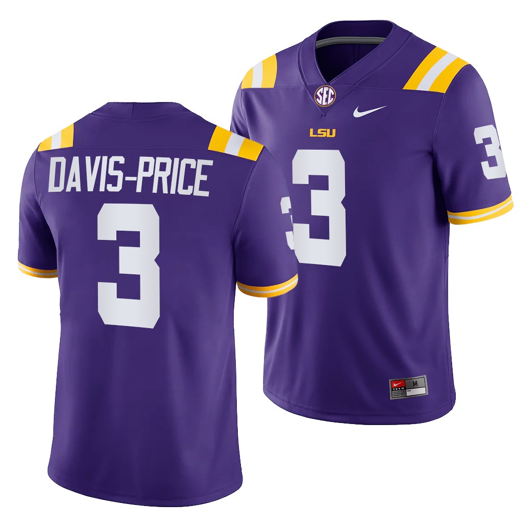 LSU Tigers 3 Tyrion Davis-Price Purple -22 College Game Jersey Men IPL5QGXV