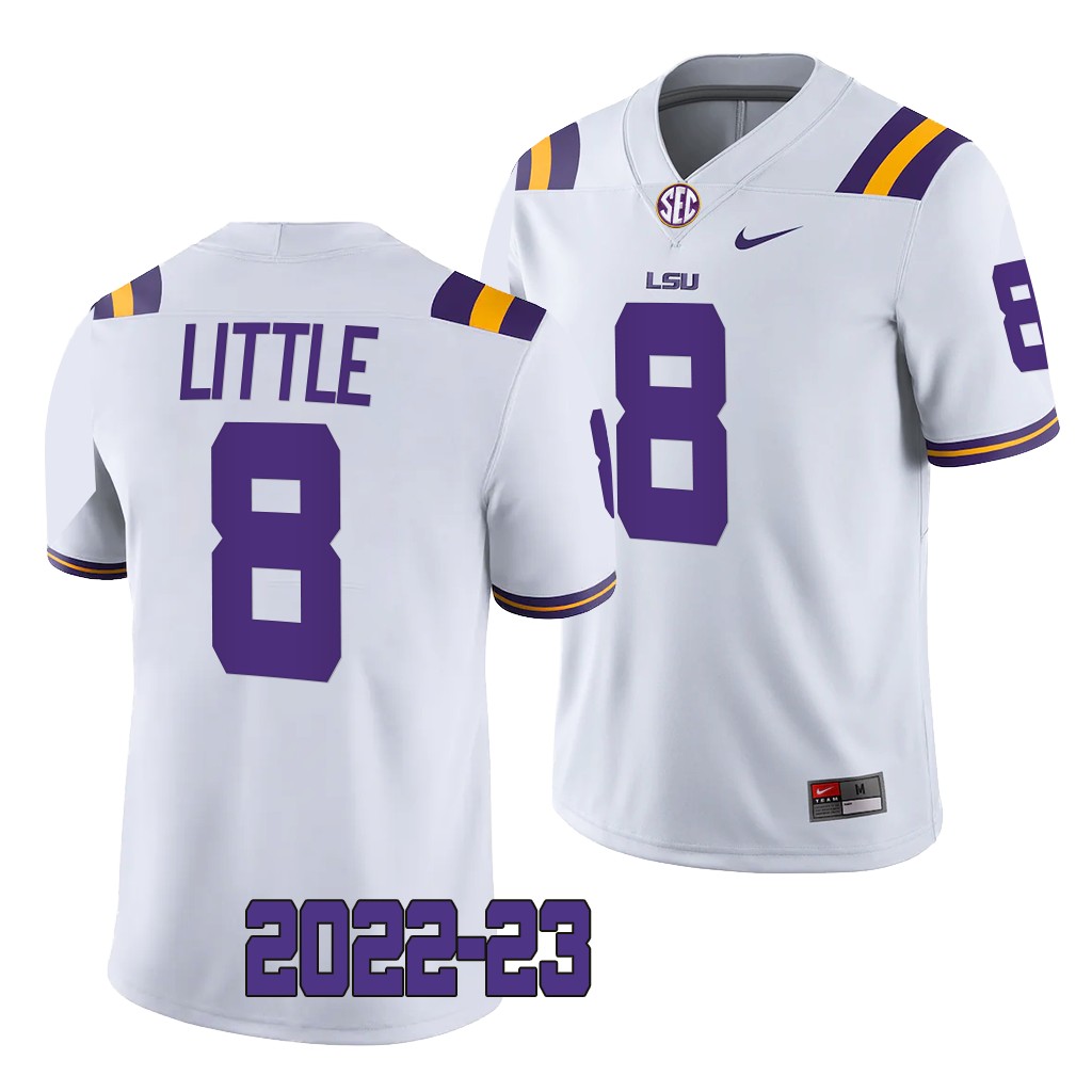 LSU Tigers #8 Desmond Little 2022-23 College White Game Jersey IWFY6GXV