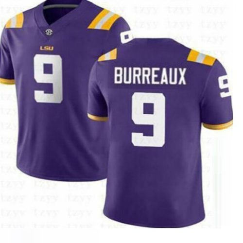 LSU Tigers #9 Joe Burreaux College Football Jersey Purple JN9NHGXV