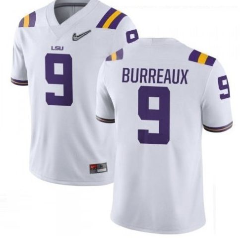LSU Tigers #9 Joe Burreaux College Football Jersey White Diamond Quest KHHW5GXV