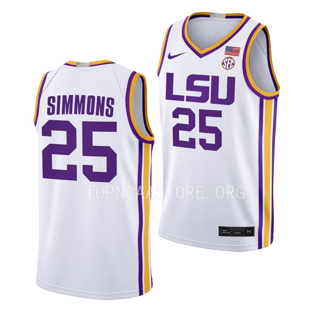 LSU Tigers Ben Simmons Limited uniform White #25 Jersey 2022-23 XCW4JGXV