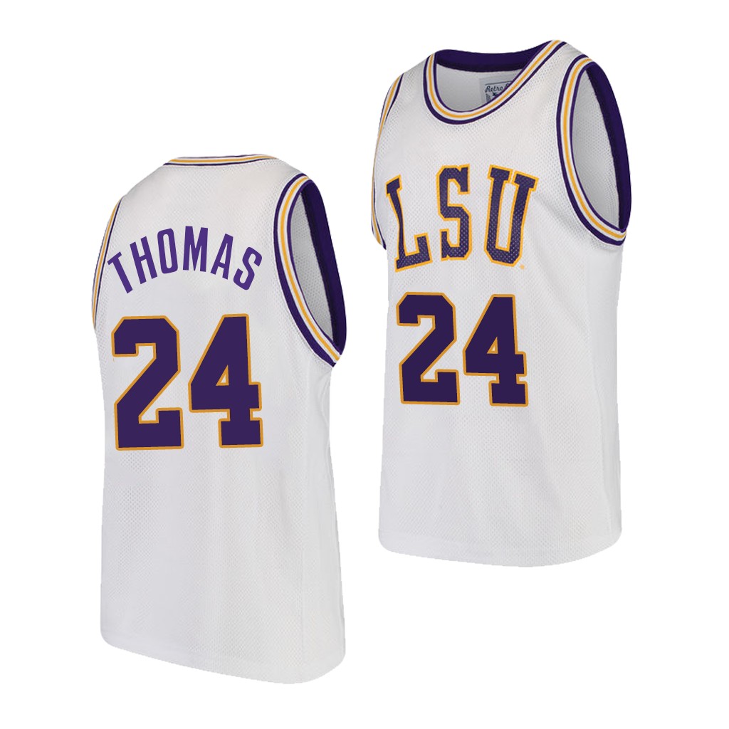 LSU Tigers Cameron Thomas White Top Draft College Jersey VQM6LGXV