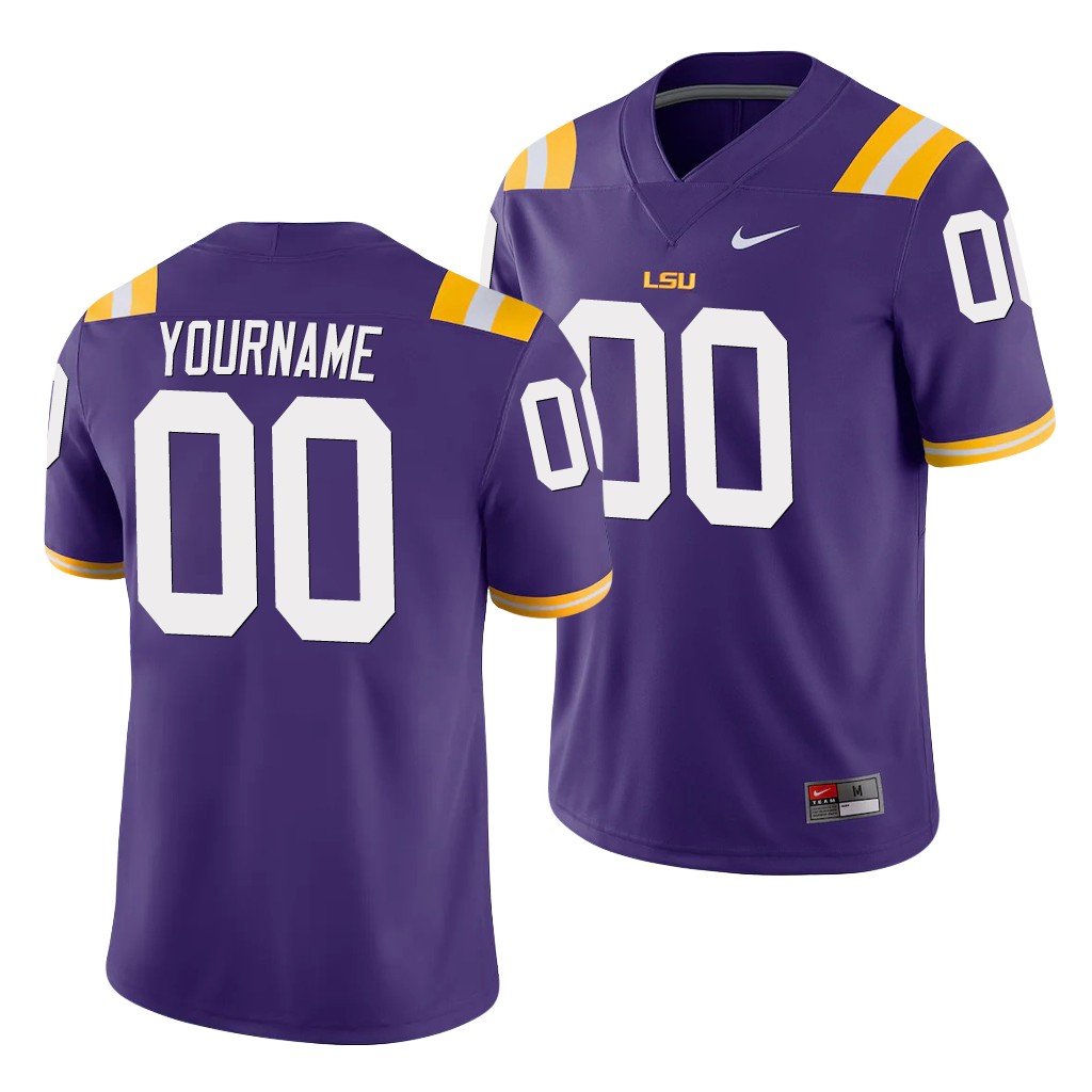 LSU Tigers Custom Purple Game College Jersey JXR9YGXV