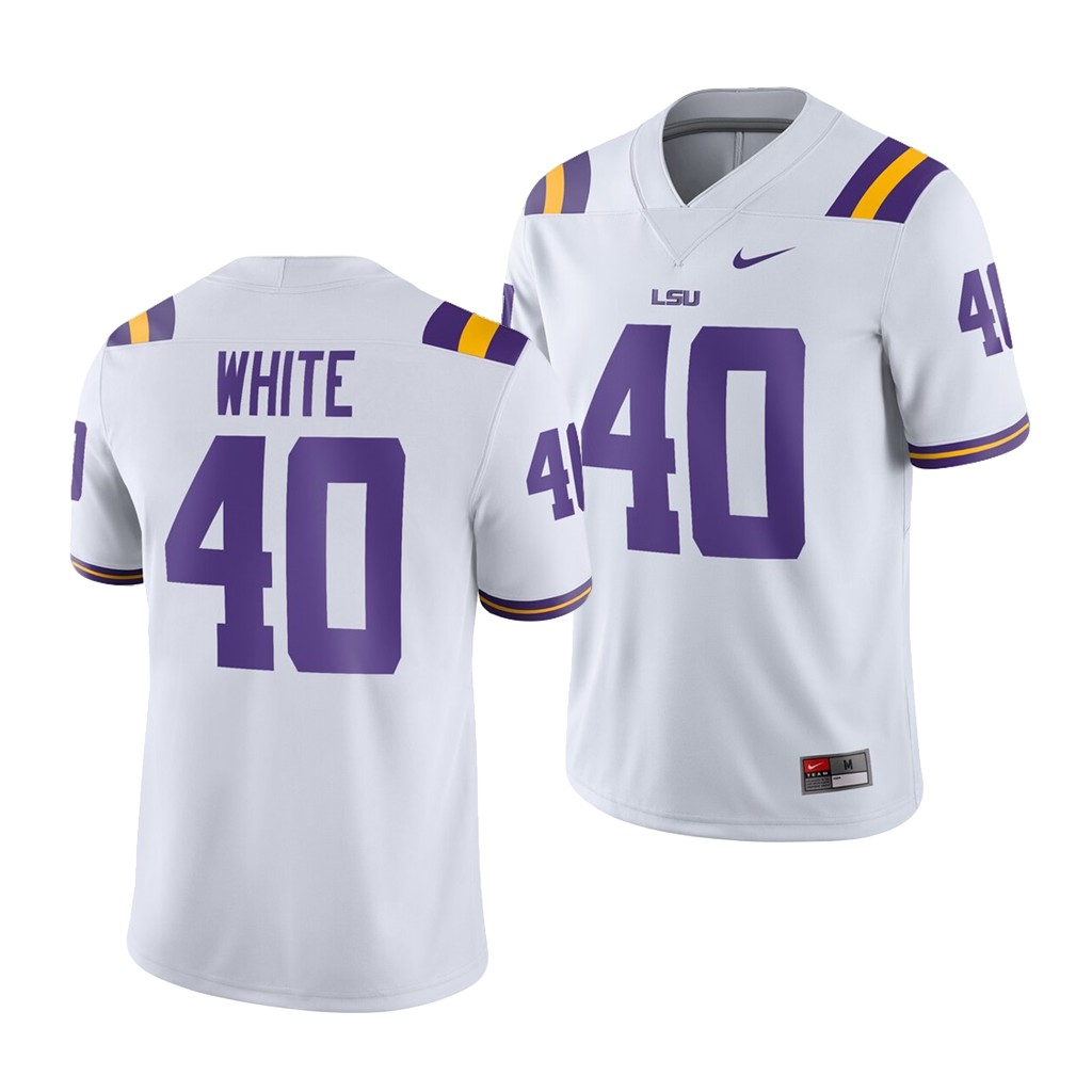 LSU Tigers Devin White White Game Jersey 3AF9DGXV