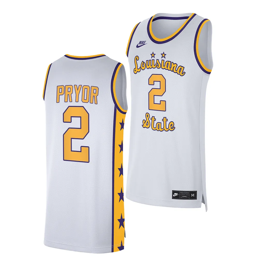 LSU Tigers Devon Pryor College uniform White #2 Jersey VEHSEGXV