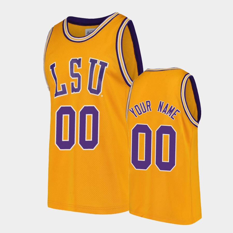 LSU Tigers Gold Custom Jersey ZZSLTGXV