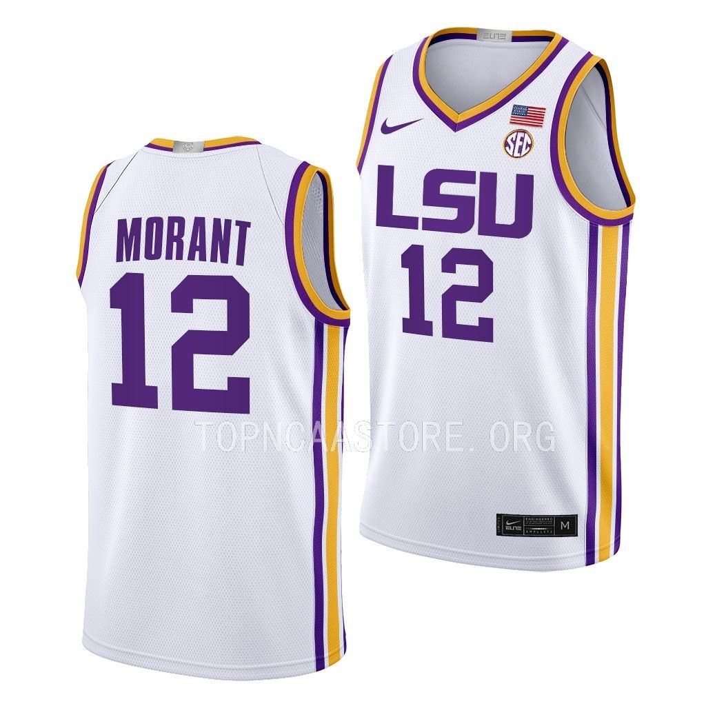 LSU Tigers Ja Morant Limited uniform White #12 Jersey EDUEZGXV