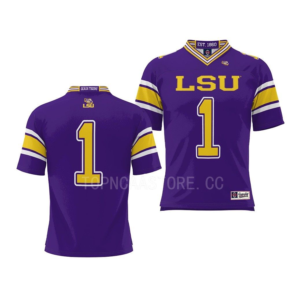 LSU Tigers Jersey Endzone Purple #1 ProSphere Shirt MCI1GGXV