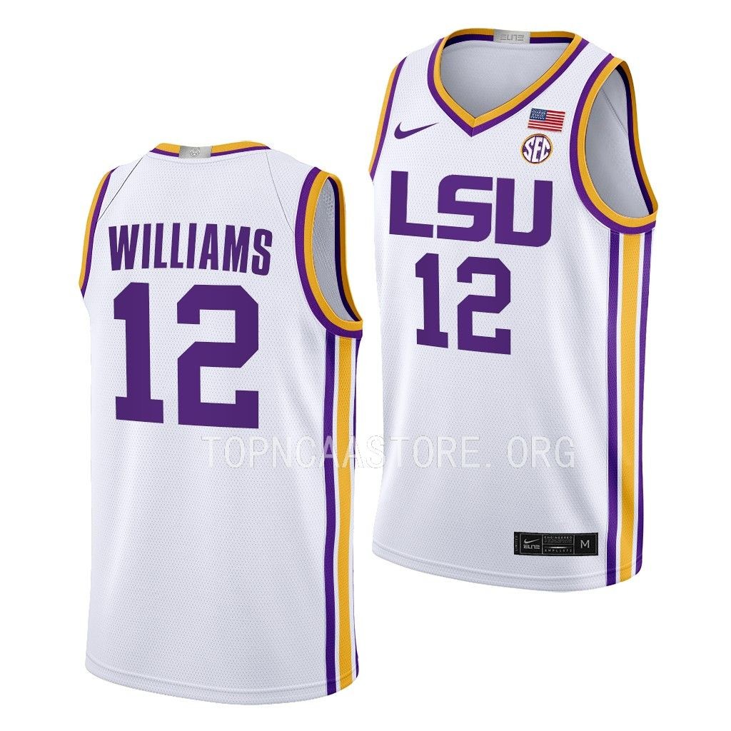 LSU Tigers KJ Williams Limited uniform White #12 Jersey 2022-23 PZBZ6GXV