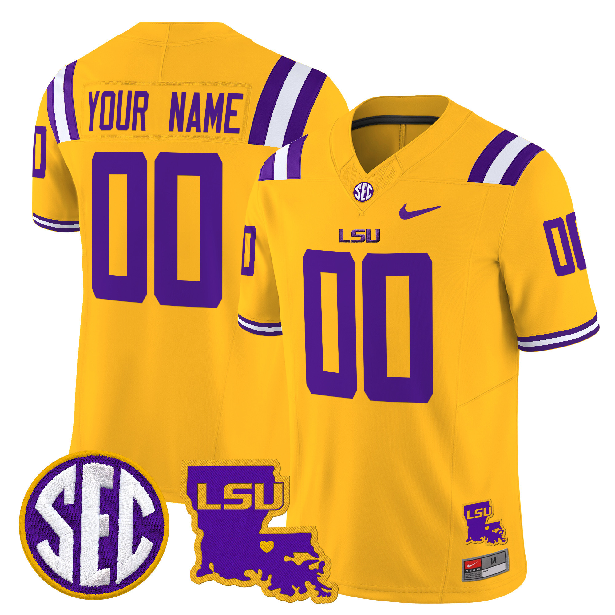LSU Tigers Louisiana Patch Vapor Limited Custom Jersey - All Stitched #4 VVUTFGXV