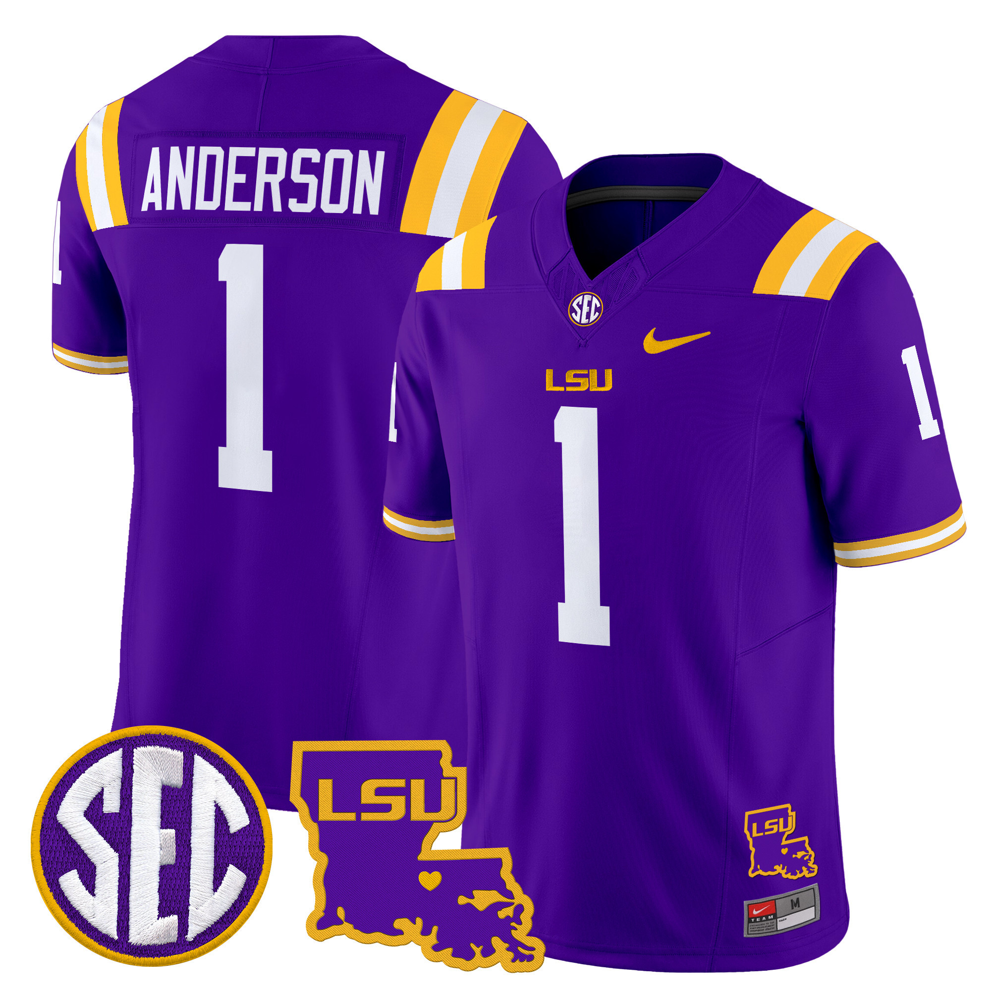 LSU Tigers Louisiana Patch Vapor Limited Jersey - All Stitched #12 AHEJ4GXV