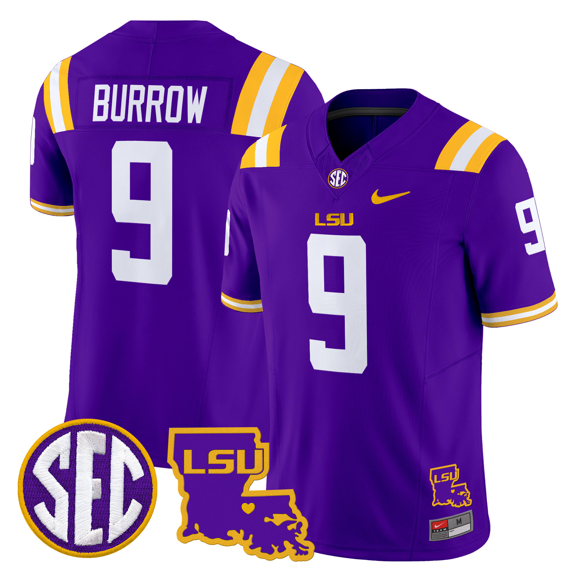 LSU Tigers Louisiana Patch Vapor Limited Jersey - All Stitched #13 MVG1XGXV