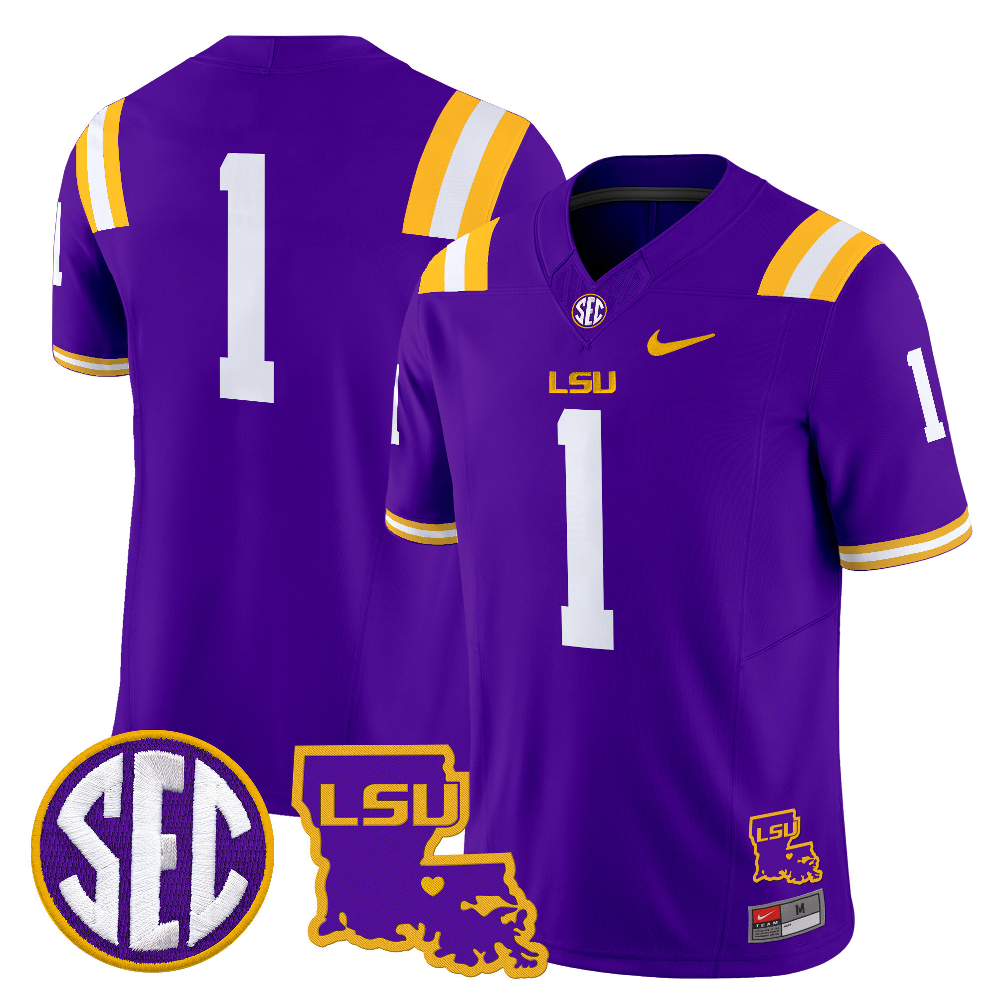 LSU Tigers Louisiana Patch Vapor Limited Jersey - All Stitched #16 OH7HOGXV