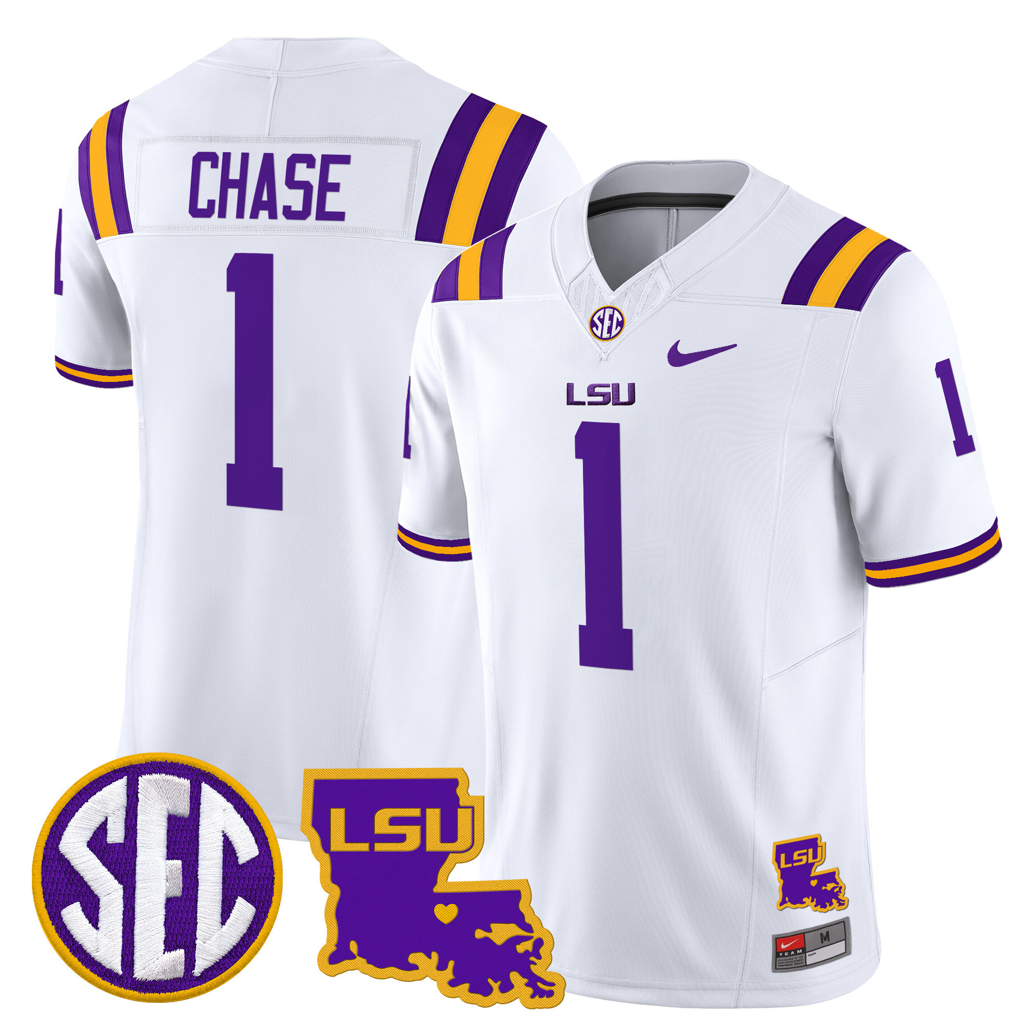 LSU Tigers Louisiana Patch Vapor Limited Jersey - All Stitched #22 MMV8HGXV