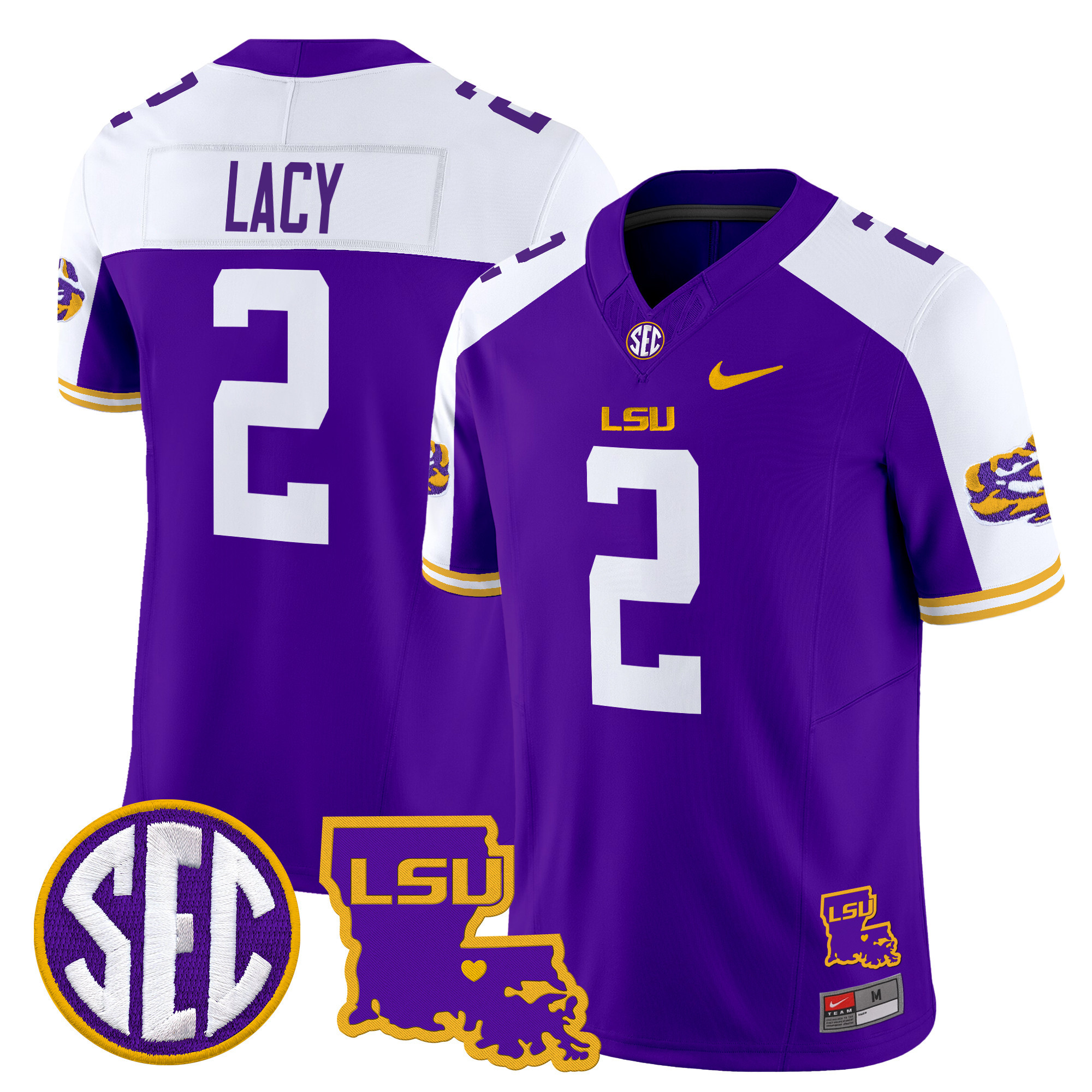 LSU Tigers Louisiana Patch Vapor Limited Jersey - All Stitched #3 739PIGXV