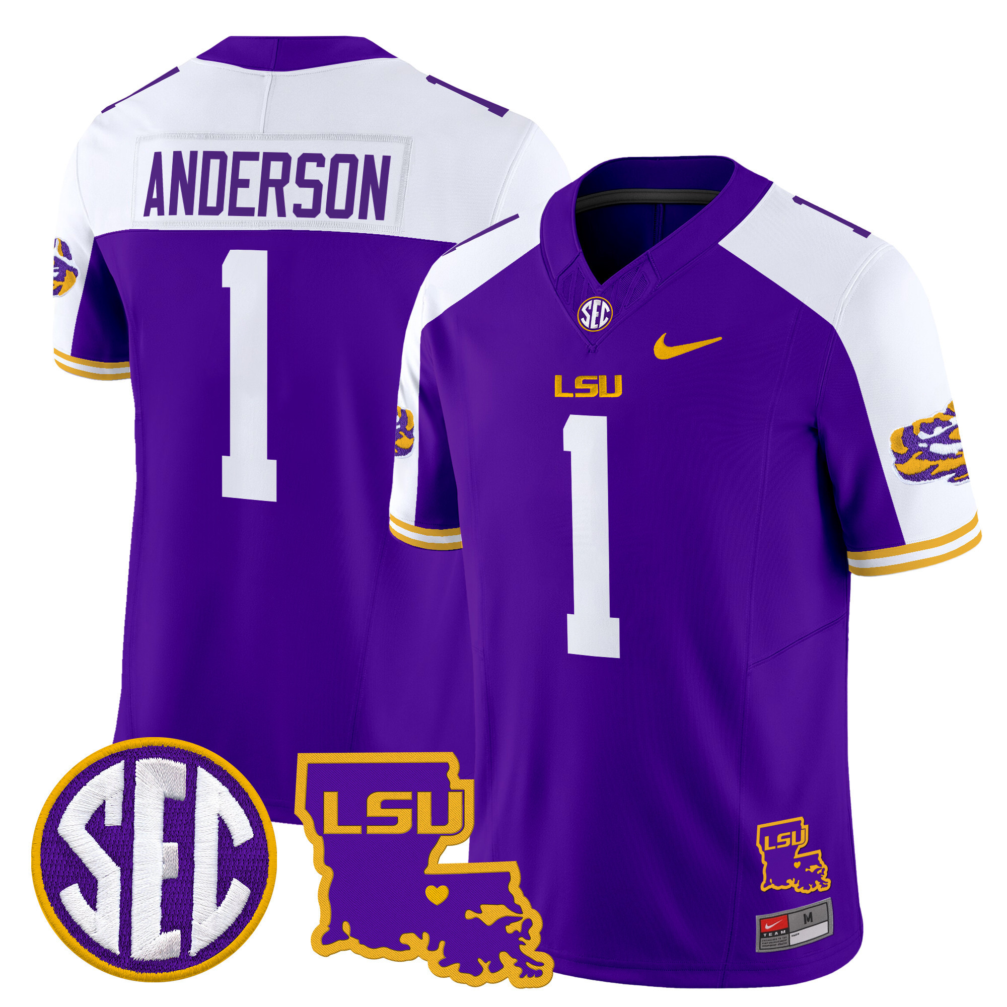 LSU Tigers Louisiana Patch Vapor Limited Jersey - All Stitched #4 NLWPQGXV