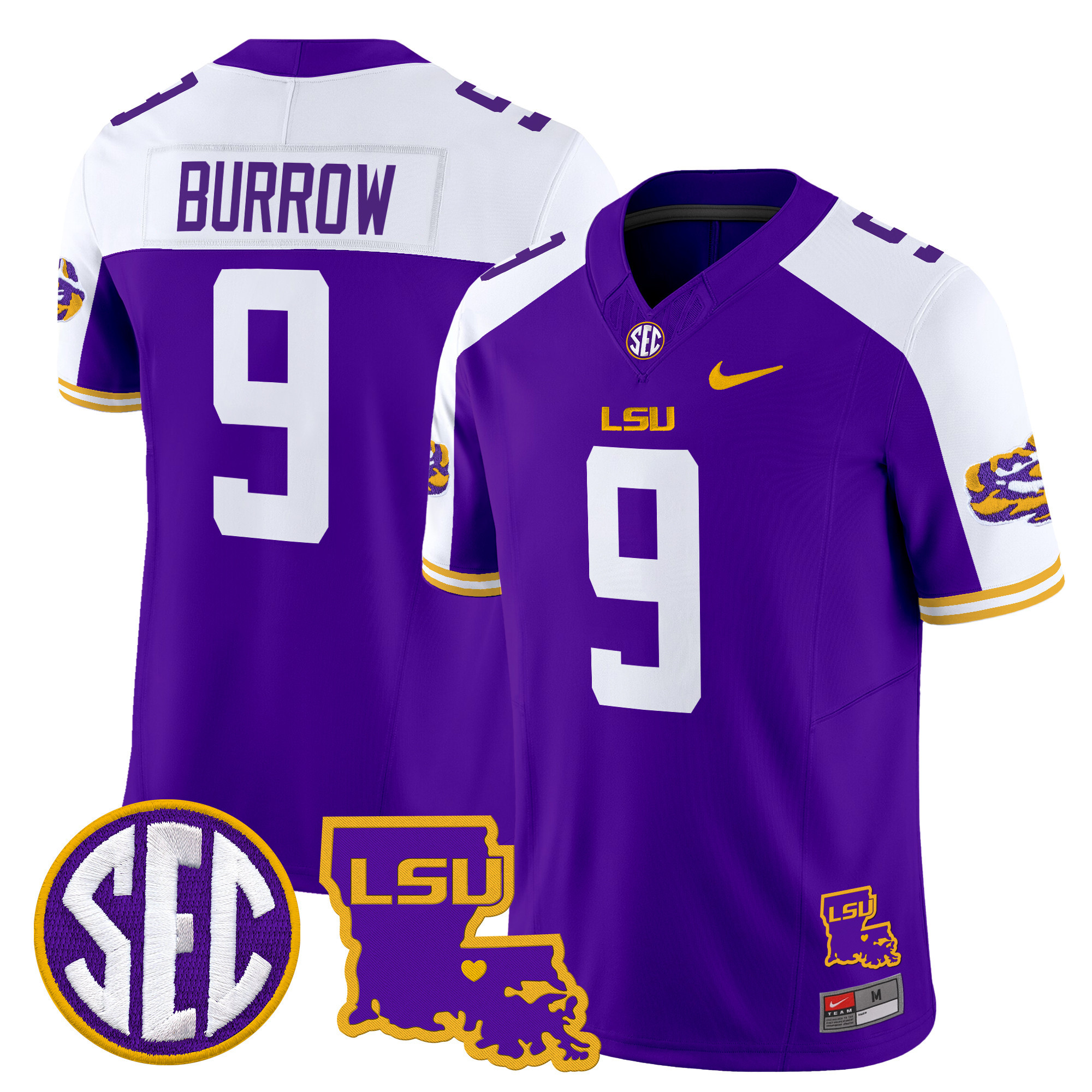 LSU Tigers Louisiana Patch Vapor Limited Jersey - All Stitched #5 K6RUCGXV