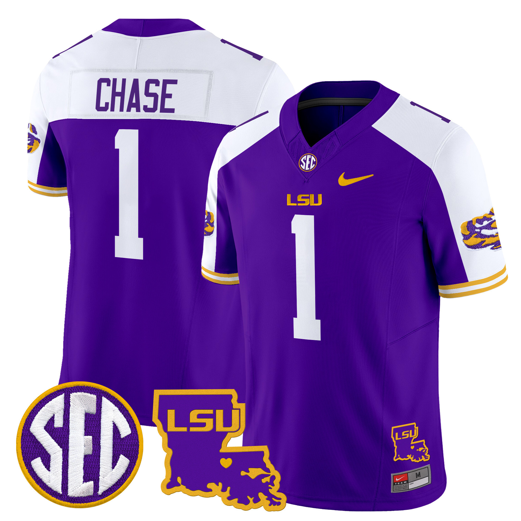 LSU Tigers Louisiana Patch Vapor Limited Jersey - All Stitched #6 DDBARGXV