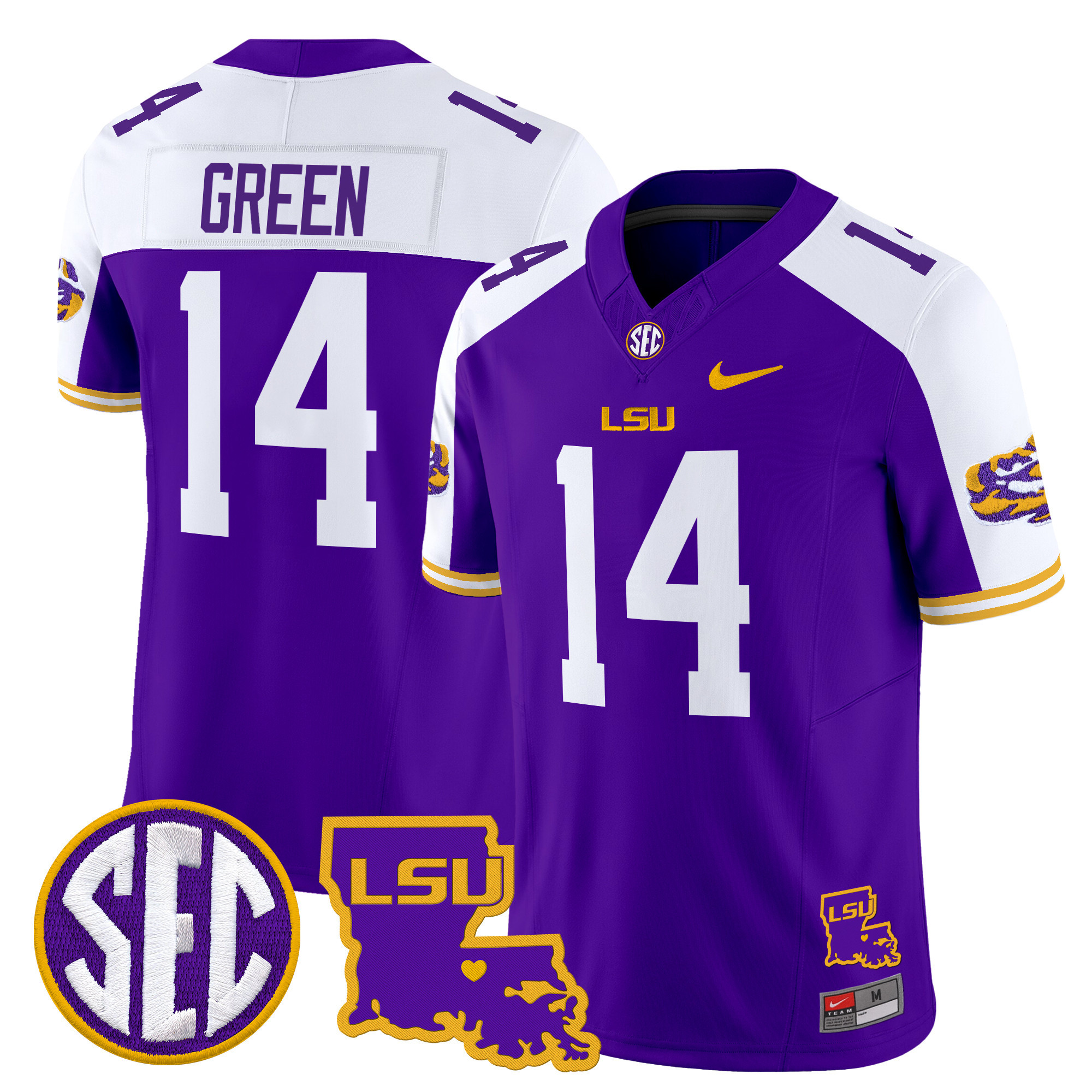 LSU Tigers Louisiana Patch Vapor Limited Jersey - All Stitched #7 VCJMQGXV