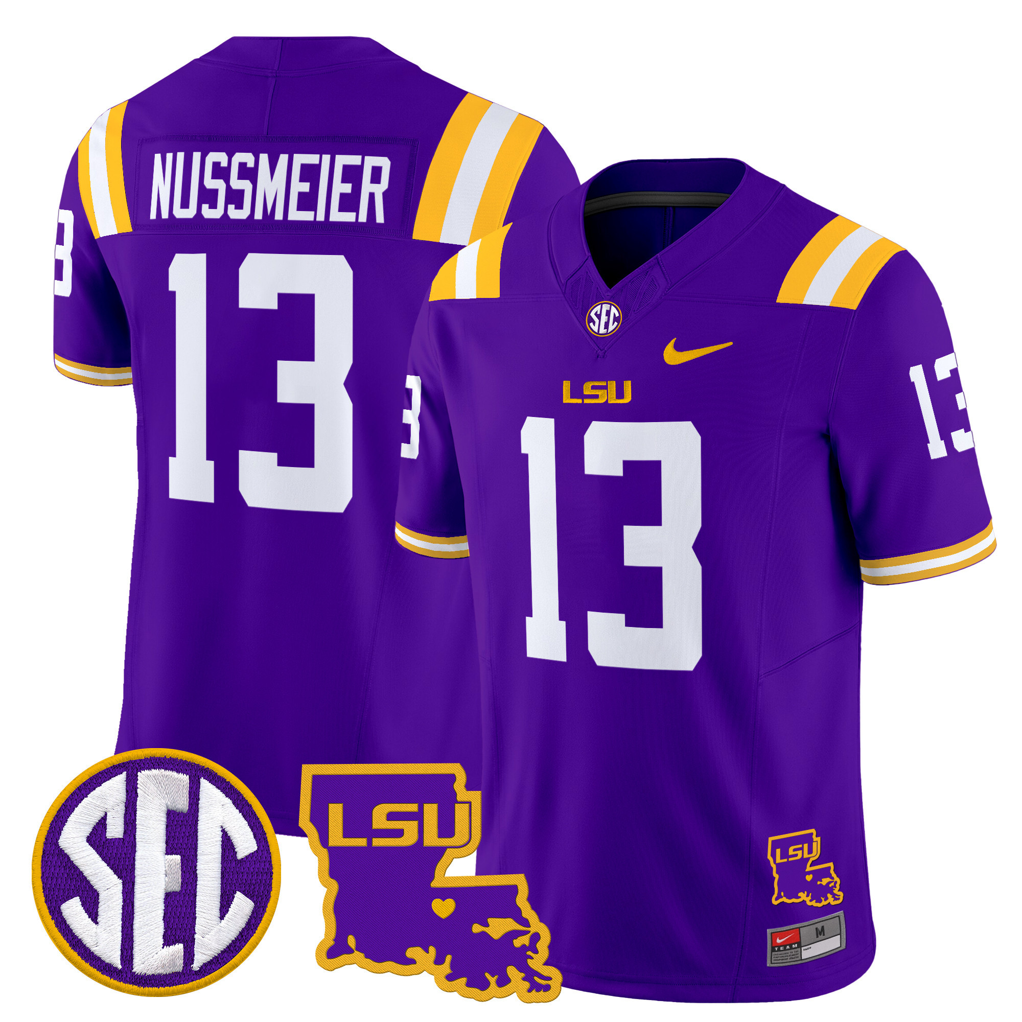 LSU Tigers Louisiana Patch Vapor Limited Jersey - All Stitched #9 YSMJQGXV