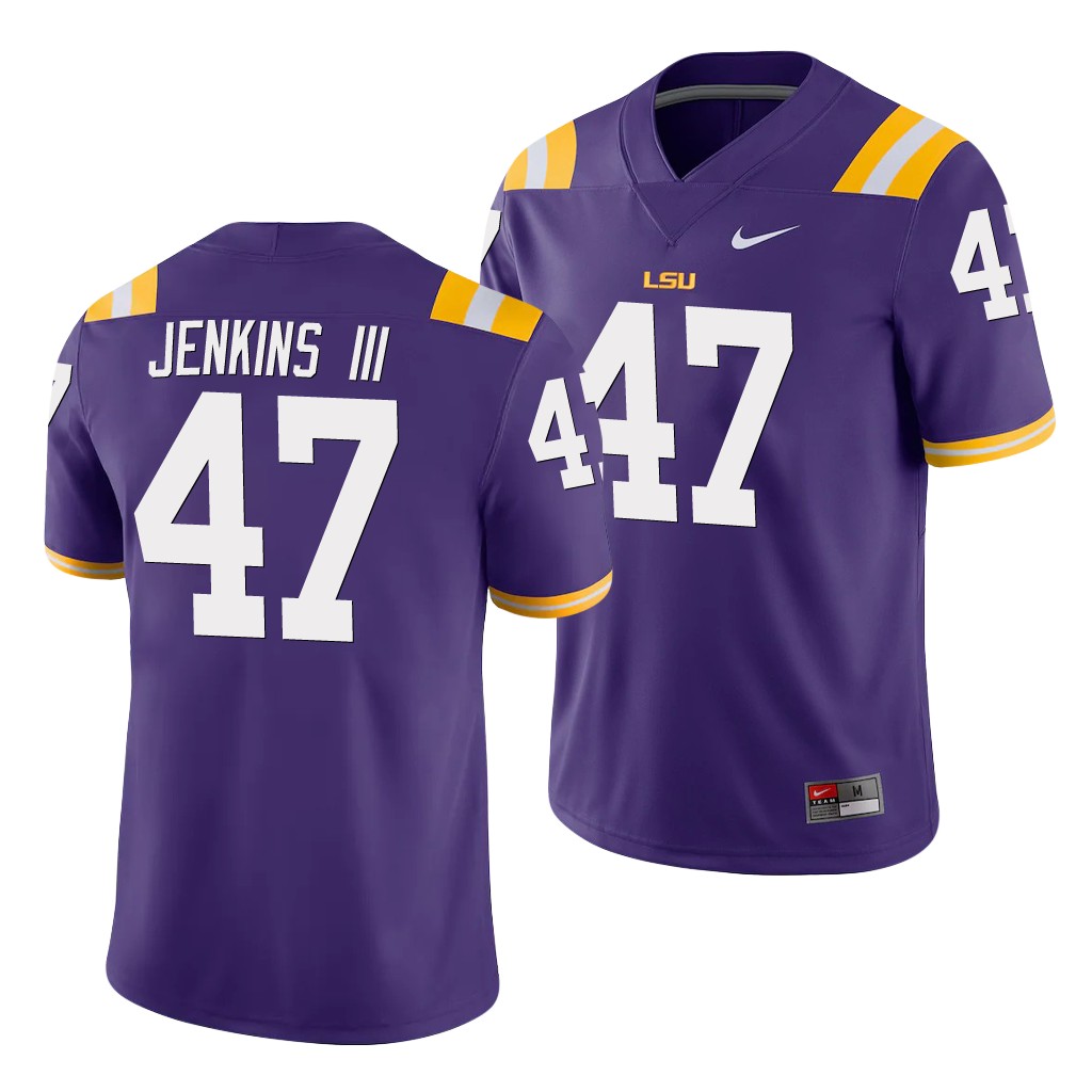 LSU Tigers Nelson Jenkins III Purple Game College Jersey NG39EGXV