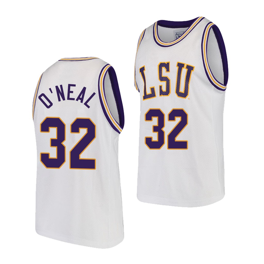 LSU Tigers Shareef O'Neal White College Jersey KD9X7GXV