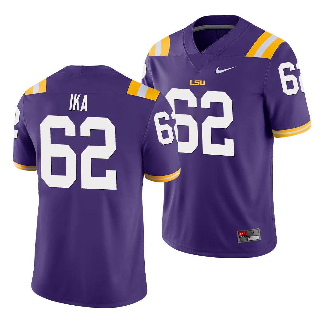 LSU Tigers Siaki Ika Purple Game College Jersey NUYOFGXV